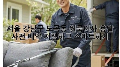 서울 강남구 도곡동 원룸이사 용달 사전 예약: 저렴하고 스마트하게! ✨