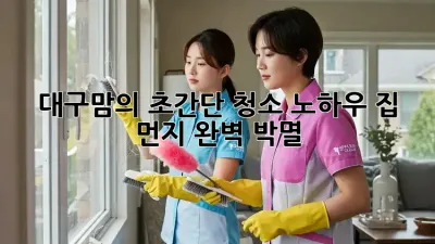 대구맘의 ✨초간단✨ 청소 노하우: 집 먼지 완벽 박멸🧹